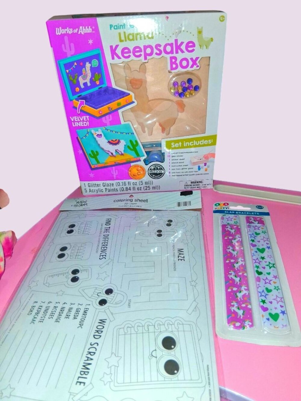 Paint Your Own Llama Keepsake Box Kit With Velvet Lining Acrylic Paints Coloring